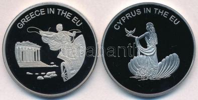 Máltai Lovagrend 2004. 100L Cu-Ni Görögország az EU-ban + 2004. 100L Cu-Ni Ciprus az EU-ban T:PP Sovereign Order of Malta 2004. 100 Liras Cu-Ni Greece in the EU + 2004. 100 Liras Cu-Ni Cyprus in the EU C:PP
