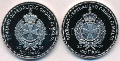 Máltai Lovagrend 2004. 100L Cu-Ni "Görögország az EU-ban" + 2004. 100L Cu-Ni "Ciprus ...
