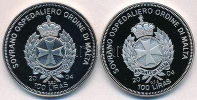 Máltai Lovagrend 2004. 100L Cu-Ni "Nagy-Britannia az EU-ban" + 2004. 100L Cu-Ni "Íror...