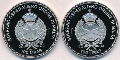Máltai Lovagrend 2004. 100L Cu-Ni "Belgium az EU-ban" + 2004. 100L Cu-Ni "Dánia az EU...