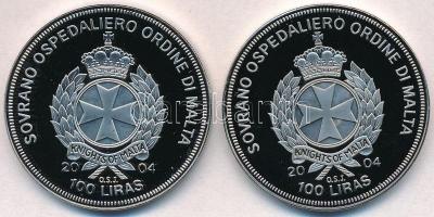 Máltai Lovagrend 2004. 100L Cu-Ni "Olaszország az EU-ban" + 2004. 100L Cu-Ni "Litváni...