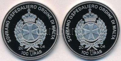 Máltai Lovagrend 2004. 100L Cu-Ni "Csehország az EU-ban" + 2004. 100L Cu-Ni "Szlováki...