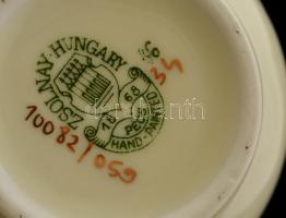 Zsolnay búzavirág mintás váza, kézzel festett, jelzett, hibátlan, m:11 cm