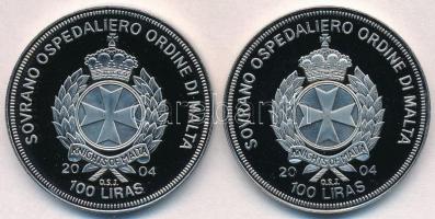 Máltai Lovagrend 2004. 100L Cu-Ni "Finnország az EU-ban" + 2004. 100L Cu-Ni "Svédorsz...