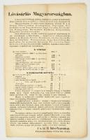 1854 Kétnyelvű hirdetmény lóvásárlás tárgyában árakkal 50x41 cm