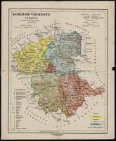 1927, 1948 Komárom és Komárom-Esztergom vármegye térképe, kiadja a Magyar Földrajzi Intézet Rt., 2 db térkép, 22x27 és 33x27 cm