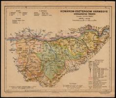 1927, 1948 Komárom és Komárom-Esztergom vármegye térképe, kiadja a Magyar Földrajzi Intézet Rt., 2 d...
