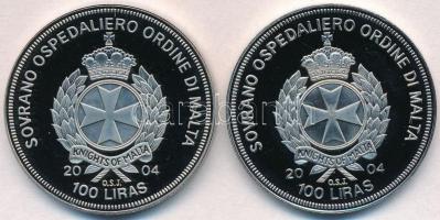 Máltai Lovagrend 2004. 100L Cu-Ni "Szlovénia az EU-ban" + 2004. 100L Cu-Ni "Lengyelor...