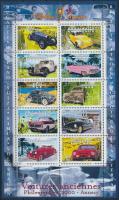 International Stamp Exhibition: Cars mini sheet, Nemzetközi ifjúsági bélyegkiállítás: Autók kisív