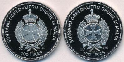 Máltai Lovagrend 2004. 100L Cu-Ni "Vatikán az EU-ban" + 2004. 100L Cu-Ni "Luxemburg a...