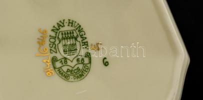 Zsolnay dobozka, kézzel festett, jelzett, hibátlan, d:8,5 cm