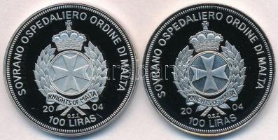Máltai Lovagrend 2004. 100L Cu-Ni "Magyarország az EU-ban" + 2004. 100L Cu-Ni "Ausztr...