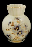 Zsolnay búzavirág mintás váza, kézzel festett, jelzett, hibátlan, m:12 cm