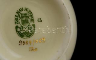 Zsolnay búzavirág mintás váza, kézzel festett, jelzett, hibátlan, m:12 cm