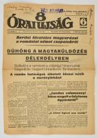 1940 A 8 Órai Újság XXVI. évfolyamának 228. száma, címlapon magyarüldözéssel kapcsolatos cikkel