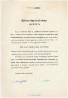 Budapest 1948. "Fortuna Rum- és Likőrgyár Részvénytársaság" részvényutalványa 500Ft-ról, szárazpecséttel, tintás aláírással T:II