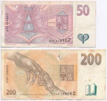 Csehország 1997. 50K + 1998. 200K T:III
Czech Republic 1997. 50 Korun + 1998. 200 Korun C:F