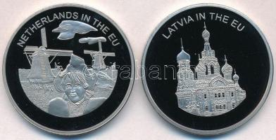 Máltai Lovagrend 2004. 100L Cu-Ni "Hollandia az EU-ban" + 2004. 100L Cu-Ni "Lettország az EU-ban" T:PP Sovereing Order of Malta 2004. 100 Liras Cu-Ni "Netherlands in the EU" + 2004. 100 Liras Cu-Ni "Latvia in the EU" C:PP