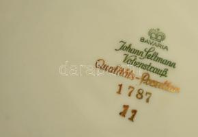 Bavaria Johann Seltmann teás csésze és alj, süteményes tányér, matricás, jelzett, hibátlan d: 19 cm