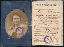 cca 1920-1950 3 érdekes igazolvány: fényképes zenész igazolvány, vöröskeresztes és utazási