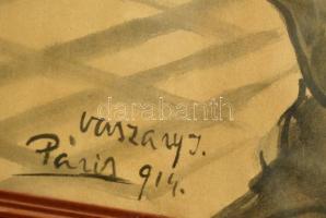 Vaszary jelzéssel: Régi ismerős. Tus, papír, üvegezett keretben, 38×28 cm