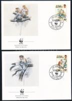 WWF Borneói nagyorrúmajom 4 FDC-n WWF Proboscis monkey set on 4 FDC