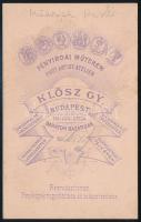 1886 Münnich Aurél (1856-1906) Igló országgyűlési képviselője, a Magyarországi Kárpát Egyesület késő...
