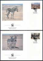 WWF Zebra set on 4 FDC WWF Zebra sor 4 FDC-n