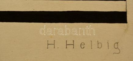 Henri Helbig (?-?): Minta 1909. Tus, papír, jelzett, 19,5×29 cm