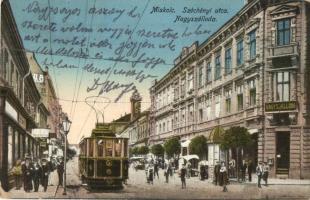 Miskolc, Széchenyi utca, Nagyszálloda, villamos (EK)