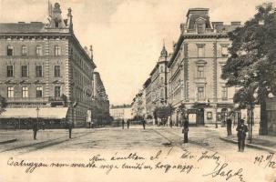 Budapest VI. Teréz körút és Podmaniczky utca sarok, Stancsu József Kávéháza, dohánytőzsde (EK)