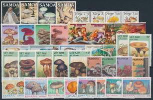 1985-1994 Gomba motívum 39 klf bélyeg, közte sorok, 1985-1994Mushroom 39 diff stamps with sets