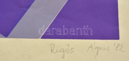 Regős Ágnes (?-): Kompozíció. Szita, papír, jelzett, foltos, 31×26 cm