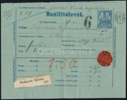 1880 2 db szállítólevél, egyik Ráth Mór könyvkiadótól