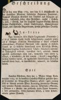 1789 Szökött hajóslegény körözvénye magyar nyelven, kivágáson