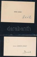 cca 1890-1930 13 db nemesi névjegykártya, mindegyiken dombornyomott nemesi címerekkel, több kézíráss...