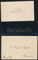 cca 1890-1930 13 db nemesi névjegykártya, mindegyiken dombornyomott nemesi címerekkel, több kézíráss...