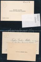 cca 1890-1930 13 db nemesi névjegykártya, mindegyiken dombornyomott nemesi címerekkel, több kézíráss...