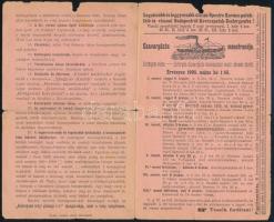 1905 Budapest - Esztergom - Kovácspataki csavargőzős reklámja és menetrendje