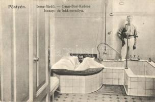 Pöstyén, Piestany; Irma fürdő, iszap és kádosztály. Lampl Gyula kiadása / spa interior, mud bath (fl)