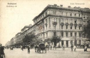 Budapest VI. Andrássy út, Liszt Ferenc tér, Fodor Ernő okleveles zenetanár zeneiskolája, Gummi Ármin üzlete (EK)