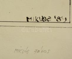 Miklós János (1949-): Tavasz. Rézkarc, papír, jelzett, 30×25 cm