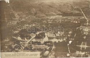 Budapest XIV. Városliget. Kral Sándor tüzérkapitány légi felvétele léghajóból, 600 m magasságból / aerial view from airship (Rb)