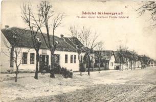 Budapest III. Békásmegyer, Fő utca és Schifferer Flórián üzlete  (fl)