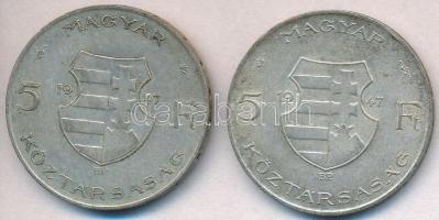 1947. 5Ft Ag "Kossuth" (2x) T:2-,3
Adamo F8.1
