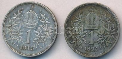 Ausztria 1894-1915. 1K Ag "Ferenc József" (2x) T:2,2- patina
Austria 1894-1915. 1 Corona ...