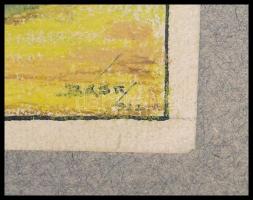 Básty jelzéssel: Szerelmesek 1922. Vegyes technika, papír, 11×9 cm