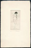 Markó Lajos (1872-?): Aktok (6 db). Rézkarc, papír, jelzett, 5×12 és 12×5 cm