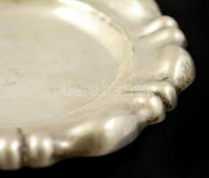 Ezüst(Ag) hullámos peremű tálka, jelzett, d: 13 cm, nettó: 53 g