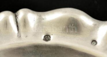 Ezüst(Ag) hullámos peremű tálka, jelzett, d: 13 cm, nettó: 53 g